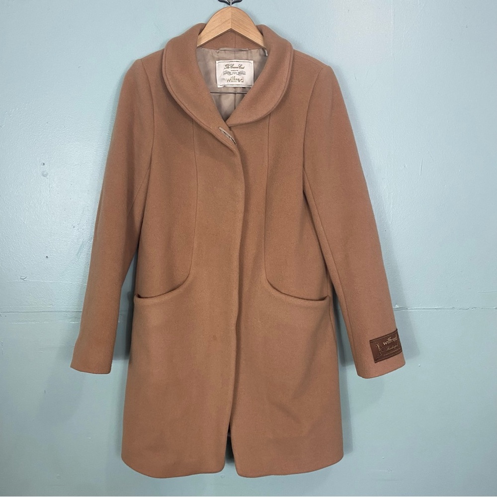 Aritzia Wilfred Cocoon Coat Camel‎ Tan Wool Cashmere Blend Small